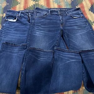 2 Pairs of American Eagle Original Straight Ne(x)t Level Airflex Jeans